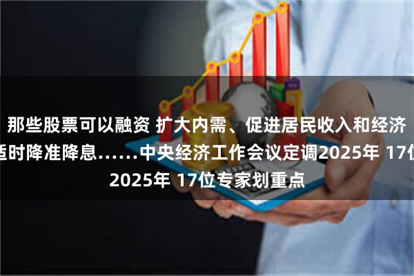 那些股票可以融资 扩大内需、促进居民收入和经济增长同步、适时降准降息……中央经济工作会议定调2025年 17位专家划重点