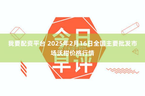 我要配资平台 2025年2月16日全国主要批发市场沃柑价格行情